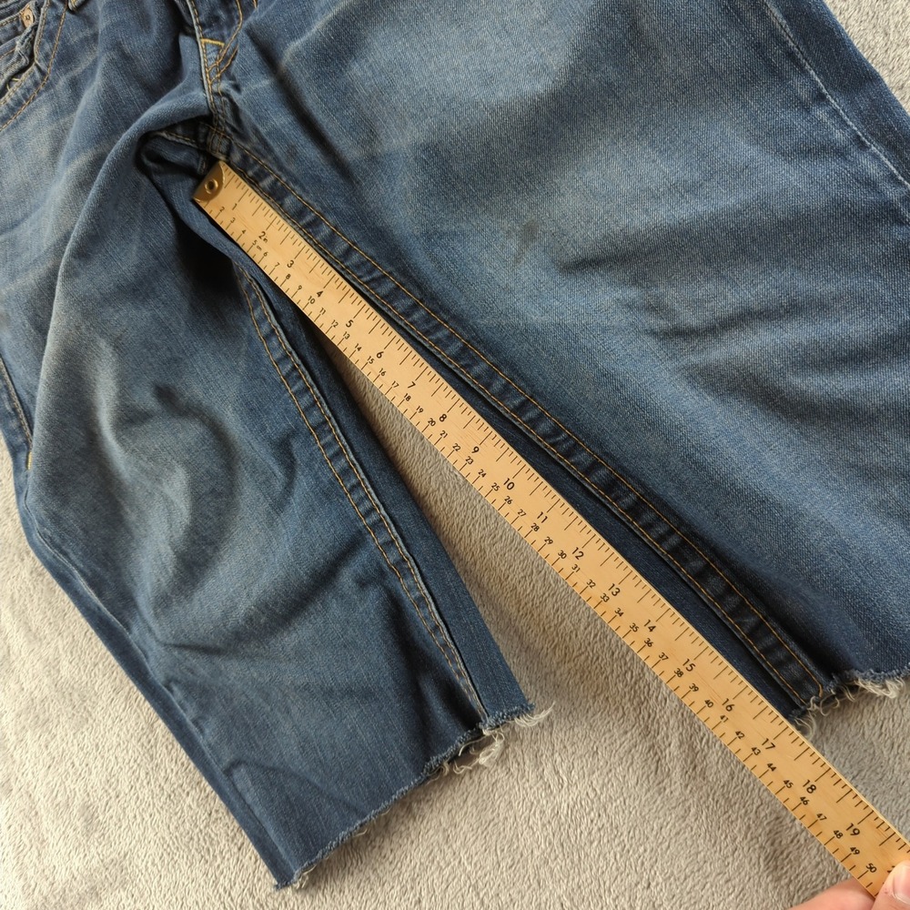 Vintage True Religion Cut Off Shorts Mens 34 Blue Billy Raw Frayed Hem USA - Picture 8 of 11